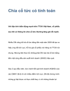 Chia cổ tức có tính toán