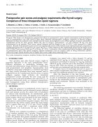 Báo cáo y học Postoperative pain scores and analgesic requirements after thyroid surgery Comparison of three intraoperative opioid regimens