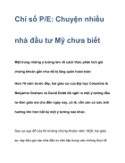 Chỉ số P E Chuyện nhiều nhà đầu tư Mỹ chưa biết 1