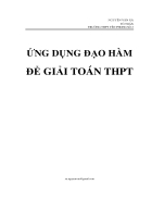 Ứng dụng đạo hàm để giải toán THPT