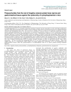 Báo cáo y học Polysaccharides from the root of Angelica sinensis protect bone marrow and gastrointestinal tissues against the cytotoxicity of cyclophosphamide in mice