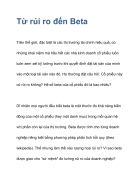 Từ rủi ro đến Beta