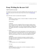 Essay Writing for the new SAT