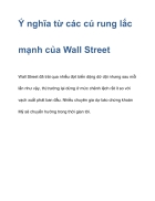 Ý nghĩa từ các cú rung lắc mạnh của Wall Street