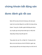 Chứng khoán bất động sản đươc đánh giá rất cao