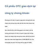 Cổ phiếu OTC giao dịch tại công ty chứng khoán