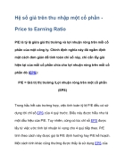 Hệ số giá trên thu nhập một cổ phần Price to Earning Ratio