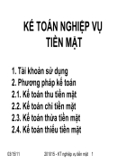 Kế toán nghiệp vụ tiền mặt