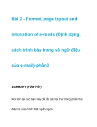 Format page layout and intonation of e mails