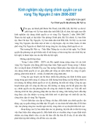 Kinh nghiệm xây dựng chính quyền cõ sở vùng Tây Nguyên 2 nãm 2006 2007