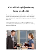 Chia sẻ kinh nghiệm thương lượng giá nhà đất