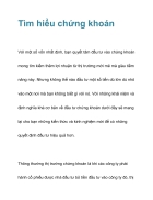 Tìm hiểu chứng khoán