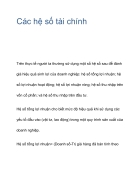 Các hệ số tài chính