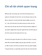 Chỉ số tài chính quan trọng 1