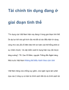 Tai chinh tin dung dang o giai doan tinh the