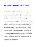 Quản trị khoản phải thu