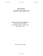 Bài giảng thanh toán quốc tế