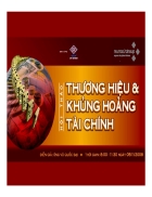 Khủng hoảng tài chính và góc nhìn thương hiệu