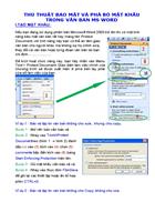 Thủ thuật bảo mật và phá bỏ mật khẩu trong văn bản ms word