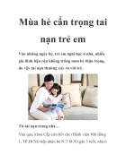 Mùa hè cẩn trọng tai nạn trẻ em