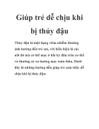 Giúp trẻ dễ chịu khi bị thủy đậu