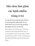 Sữa chua làm giảm các bệnh nhiễm trùng ở trẻ