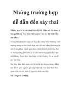 Những trường hợp dễ dẫn đến sảy thai