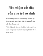 Nên chậm cắt dây rốn cho trẻ sơ sinh