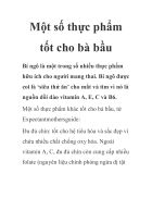 Một số thực phẩm tốt cho bà bầu