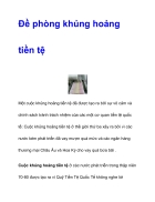 Đề phòng khủng hoảng tiền tệ 1