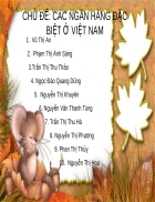 Chủ đề Các ngân hàng đặc biệt ở việt nam tóm tắt nội dung