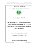 Đề cương Sự hài lòng của bệnh nhân và thân nhân về việc kê đơn thuốc của bác sĩ tại bệnh viện trung tâm huyện di