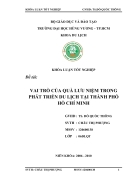 Đề cương Vai trò của quà lưu niệm trong phát triển du lịch tại thành phố hồ chí minh