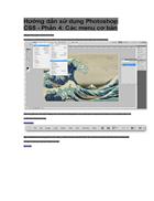 Hướng dẫn sử dụng Photoshop CS5 Phần 4 Các menu cơ bản