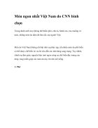 Món ngon nhất Việt Nam do CNN bình chọn