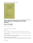 ACPI Advanced Configuration and Power Interface