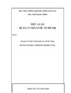 Tiểu luận quản lý chất thải rắn và nước thải hướng tới phát triển đô thị bền vững