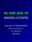 Kế toán quản trị managerial accounting