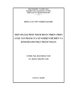 Đề cương Một số giải pháp nhằm hoàn thiện chiến lược sản phẩm của xí nghiệp chế biến và kinh doanh thực phẩm vissan