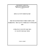 Đề cương Một số giải pháp hoàn thiện chiến lược marketing mix tại công ty tnhh giấy vi tính liên sơn
