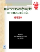 Phân tích hoạt động quản trị thương hiệu kinh đô