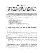 Ảnh hưởng của môi trường không khí và chọn thông số tính toán các hệ thống điều hoà không khí