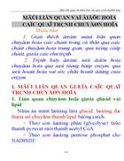 Mối liên quan và điều hòa các quá trình chuyển hóa