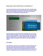 Kham pha Control Panel Metro cua Windows 8