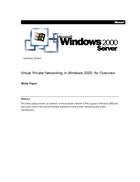 Virtual Private Networking in Windown 2000 An overview