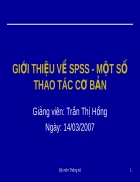 Giới thiệu về spss một số thao tác cơ bản