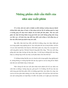 Những phẩm chất cần thiết của nhà sản xuất phim