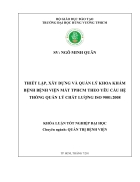 Thiết lập xây dựng và quản lý khoa khám bệnh bệnh viện mắt tphcm theo yêu cầu hệ thống quản lý chất lượng iso 9001 2008