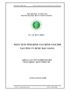 Đề cương Phân tích tình hình tài chính năm 2008 tại công ty dược hậu giang