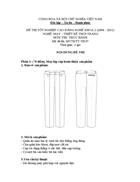 Đề thi tốt nghiệp cao đẳng nghề khóa 2 2008 2011 Thiết kế thời trang Lí thuyết thực hành Hướng dẫn giải 07 2